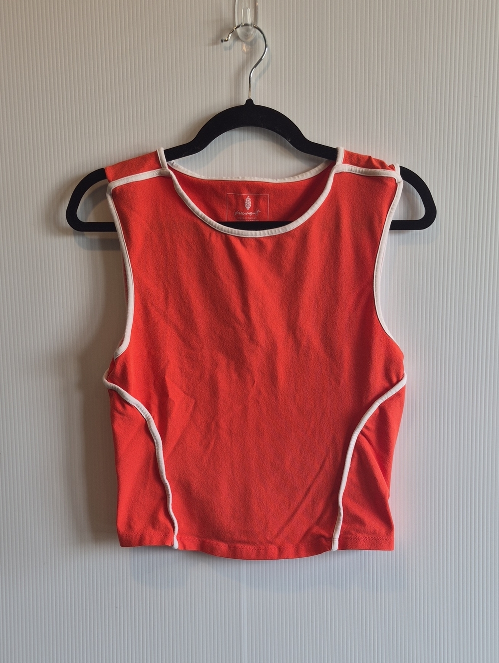 FP Free People Movement Tank Dark Orange White Piping Size Medium